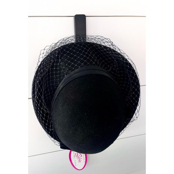 VTG 60’s Black Wool Hat Designed by Sylvia New York / St. Louis - Picture 4 of 15